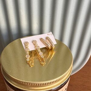 ✨Elegant Gold and Crystal Earrings Set✨